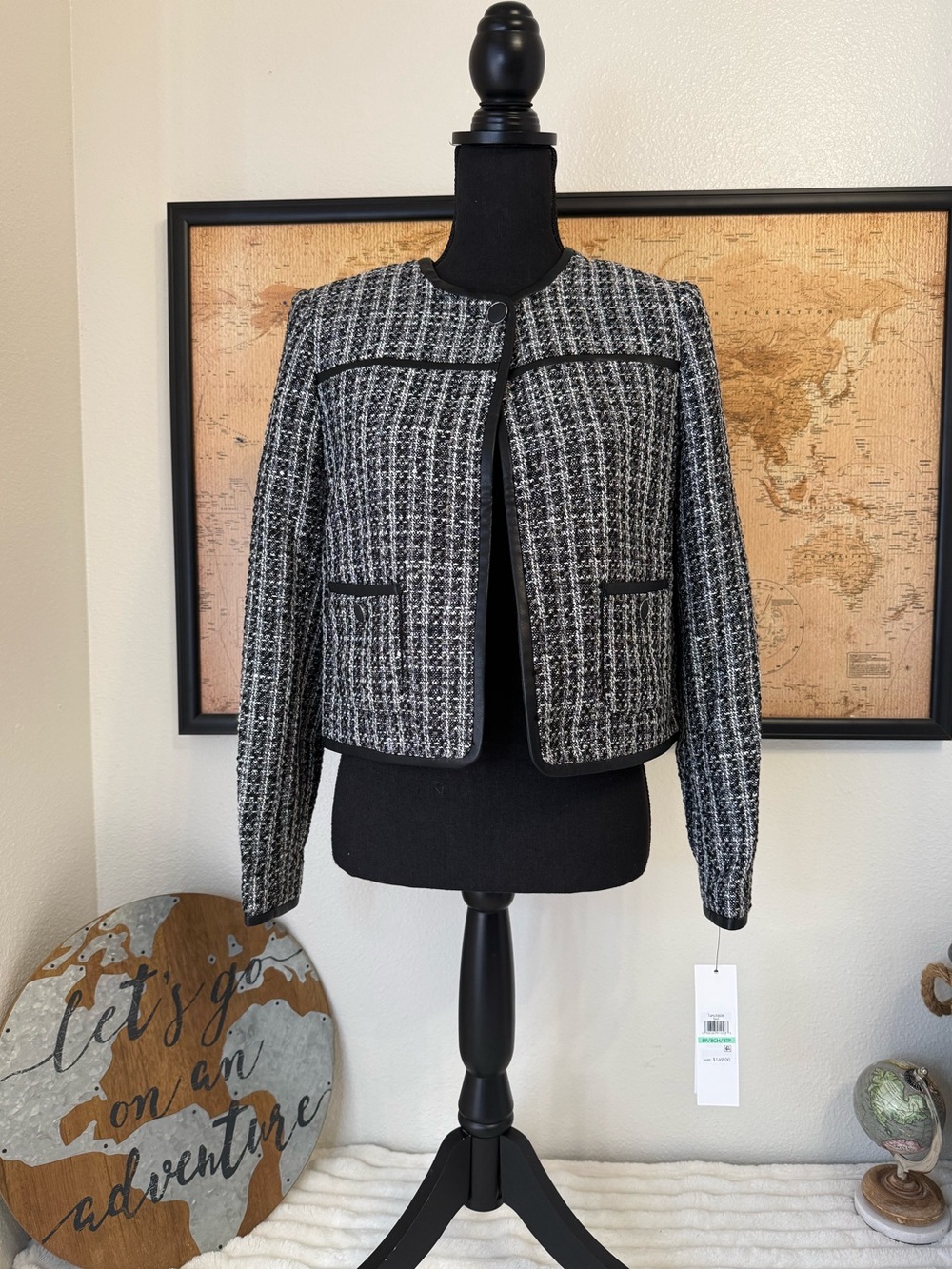 Calvin Klein suit tweed jacket size 8P